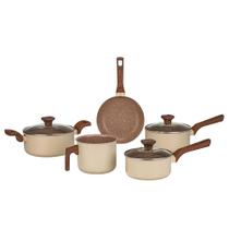 Jogo de Panelas Com 5 Peças Mimo Style Pratic Cook Indução Creme - 9455 PJ5PCM Jogo de Panelas Com 5 Peças Mimo Style Pratic Cook Indução Creme - 9455 PJ5PCM