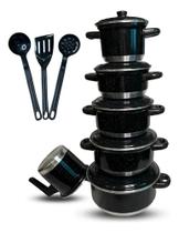 Jogo De Panelas Com 6 Preto Pigmentado Jogo De Panelas Com 6 Preto Pigmentado