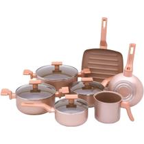 Jogo de Panelas Com 7 Peças Mimo Style Sartin Cook Champanhe - 8119 PS7JC Jogo de Panelas Com 7 Peças Mimo Style Sartin Cook Champanhe - 8119 PS7JC