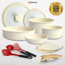 Jogo De Panelas Com Cabo Destacável Nano Ceramic Indução 12 Peças Extream Fusion Duna