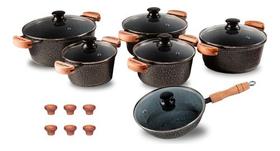 Jogo De Panelas Com Frigideira Cerâmica Antiaderrente 6 Peça