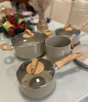 Jogo de Panelas com Indução Brinox Antiaderente Ceramic Life Smart Plus 5 Peças - Areia