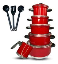 Jogo De Panelas Com Vermelho Pigmentado Jogo De Panelas Com Vermelho Pigmentado