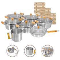 Jogo de Panelas Completo 10 Peças Alumínio Fundido Grosso Batido Polido