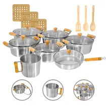 Jogo de Panelas Completo 13 Peças Alumínio Fundido Grosso Batido Polido