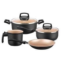 Jogo de Panelas Conjunto Antiaderente Alumínio Safira Kit 4 Peças
