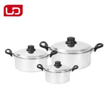 Jogo de panelas Conjunto de Caçarolas Alumínio Polido conjunto de 3 peças