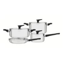 Jogo de Panelas Corpo Triplo Tramontina Grano Baquelite 65160000 Inox