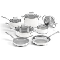 Jogo de Panelas Cuisinart Aço Inox Branco Fosco 11 Peças MW89-11