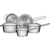 Jogo de Panelas de Aço Inox Indução Tramontina 5 Peças Allegra Fundo Triplo Jogo de Panelas de Aço Inox Indução Tramontina 5 Peças Allegra Fundo Triplo