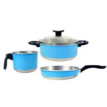 Jogo de Panelas de Alumínio com 1 Caçarola 1 Fervedor 1 Frigideira Jogo de Panelas de Alumínio com 1 Caçarola 1 Fervedor 1 Frigideira