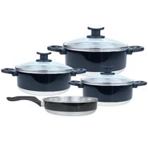 Jogo de Panelas de Alumínio com 3 Caçarolas 22, 20 e 18cm e 1 Frigideira