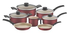 Jogo de panelas de alumínio com revestimento interno de antiaderente 7 peças