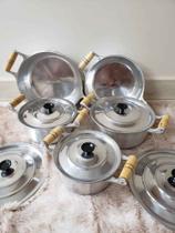 Jogo de panelas de alumínio grosso batido fundido com 5 peças