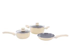 Jogo de Panelas de Alumínio Marble Preto com 3 Peças Jogo de Panelas de Alumínio Marble Preto com 3 Peças