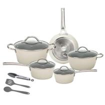 Jogo de Panelas de Cerâmica 8 Peças Prime Off White Neuhaus Jogo de Panelas de Cerâmica 8 Peças Prime Off White Neuhaus