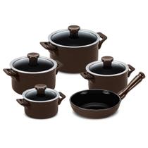 Jogo de Panelas de Cerâmica Clear 5 Peças Chocolate Ceraflame Jogo de Panelas de Cerâmica Clear 5 Peças Chocolate Ceraflame
