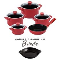 Jogo de Panelas de Cerâmica Clear Indução 5 Peças Pomodoro + Brinde Ceraflame Jogo de Panelas de Cerâmica Clear Indução 5 Peças Pomodoro + Brinde Ceraflame