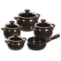 Jogo de Panelas de Cerâmica New Premier Joy 5 Peças Chocolate Ceraflame Jogo de Panelas de Cerâmica New Premier Joy 5 Peças Chocolate Ceraflame