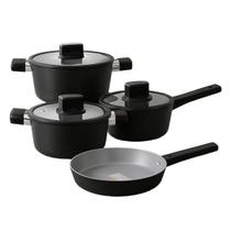 Jogo de Panelas de Indução Antiaderente Cerâmica Chicago Preto 4 peças Jogo de Panelas de Indução Antiaderente Cerâmica Chicago Preto 4 peças