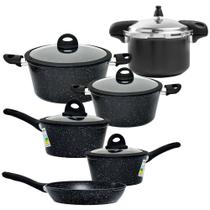 Jogo de Panelas de Indução com Panela de Pressão Antiaderente Cerâmica Viena 6 peças