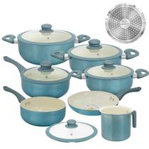 Jogo de Panelas de induçao Revestimento Cerâmica Genebra Plus 7 Peças - Casambiente