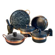 Jogo de Panelas de Pedra Sabão Duráveis e Saudáveis 6 peças Jogo de Panelas de Pedra Sabão Duráveis e Saudáveis 6 peças