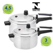 Jogo De Panelas De Pressão Kit 3 Litros E 4,5 Litros Panelux