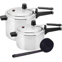 Jogo de Panelas de Pressão Panelux Classic 3 e 4,5 Litros em Alumínio Polido e Concha