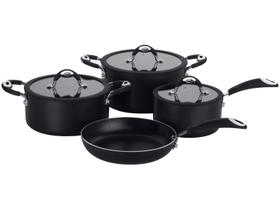 Jogo de Panelas Dom 4 Peças Preto em Alumínio com Revestimento Interno Antiaderente Multiflon Jogo de Panelas Dom 4 Peças Preto em Alumínio com Revestimento Interno Antiaderente Multiflon