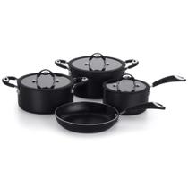 Jogo de Panelas Dom 4 Peças Preto em Alumínio com Revestimento Interno Antiaderente Multiflon Jogo de Panelas Dom 4 Peças Preto em Alumínio com Revestimento Interno Antiaderente Multiflon