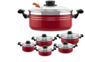 Jogo De Panelas Dona Bella 5pçs C/ Tampa De Vidro - Grenada