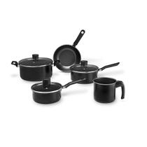 Jogo de Panelas Ebony Preto Antiaderente Pro-Flon 5 Peças - Brinox 7190/400