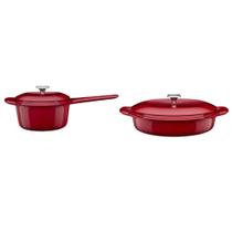 Jogo de Panelas Electrolux de Ferro Fundido Esmaltado Vermelha Expert 2 Peças