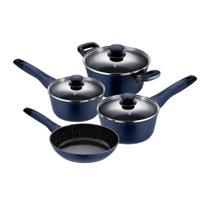 Jogo De Panelas Em Alumínio Com Revestimento Cerâmico Indução Everyday Com 4 Peças Oxford Azul