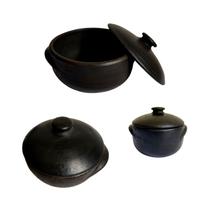 Jogo De Panelas Em Barro Capixaba Preto 3, 2 E 1 Litro Jogo De Panelas Em Barro Capixaba Preto 3, 2 E 1 Litro