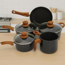 Jogo de Panelas em Cerâmica 5 Peças Utilitys Antiaderente Alta Qualidade para Cozinha Completa