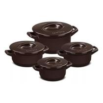 Jogo De Panelas Em Cerâmica Duo+ Com 4 Peças Ceraflame Chocolate Jogo De Panelas Em Cerâmica Duo+ Com 4 Peças Ceraflame Chocolate