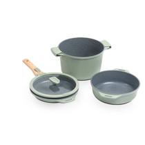 Jogo de Panelas Empilhável Brinox Loft 7 Peças Antiaderente Ceramic Life, Cabo Removível e Fundo de Indução Verde Jogo de Panelas Empilhável Brinox Loft 7 Peças Antiaderente Ceramic Life, Cabo Removível e Fundo de Indução Verde