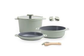 Jogo de Panelas Empilhável Verde Ceramic Life Loft 7 Peças - Brinox