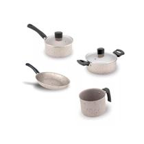 Jogo De Panelas Enjoy 4pçs Antiaderente Alegrete Bege Stone Jogo De Panelas Enjoy 4pçs Antiaderente Alegrete Bege Stone