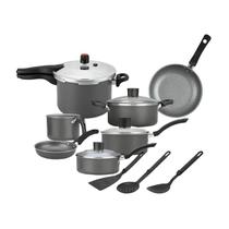 Jogo De Panelas Enjoy Com Panela de Pressão 10pçs Cinza Jogo De Panelas Enjoy Com Panela de Pressão 10pçs Cinza
