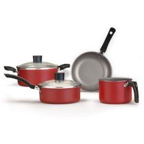 Jogo de Panelas Enjoy Tampa de Vidro 4 Peças Alegrete Vermelho