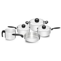 Jogo De Panelas Eterna 5 Peças Em Alumínio Polido Nigro Jogo De Panelas Eterna 5 Peças Em Alumínio Polido Nigro