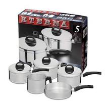 Jogo de Panelas Eterna Nigro 5 PC Polido - 025520 Jogo de Panelas Eterna Nigro 5 PC Polido - 025520