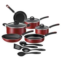 Jogo de Panelas Everyday Vermelho 10 Peças Com Utensílios Em Alumínio Antiaderente Starflon Max 27899205 Tramontina