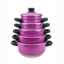 Jogo De Panelas Extra Forte 5 Pecas Rosa Escuro