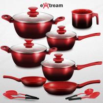 Jogo De Panelas Extream Rio Red 11 Peças Revest Ceramico Jogo De Panelas Extream Rio Red 11 Peças Revest Ceramico