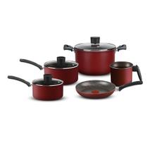 Jogo De Panelas Facilita Vermelho 5 Pecas Rochedo