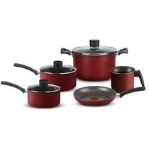 Jogo De Panelas Facilita Vermelho 5 Peças -Rochedo